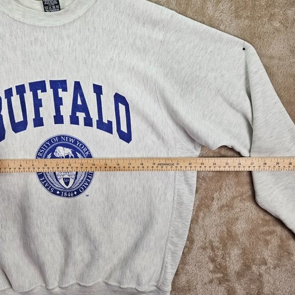 Made in USA Vintage H.L. Miller SUNY Buffalo Sweatshirt University College Sz L - Picture 6 of 10